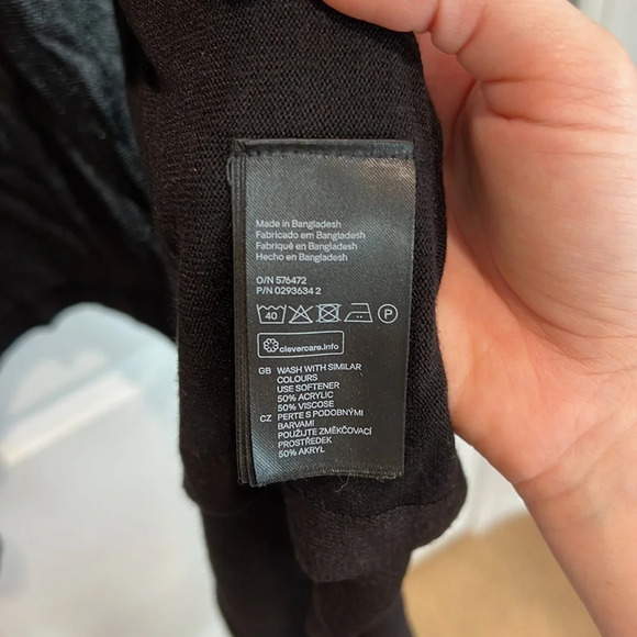 H&M Black Cardigan Drapey Waterfall Casual Cover Up Shawl Layers Jacket Boho - Picture 6 of 8